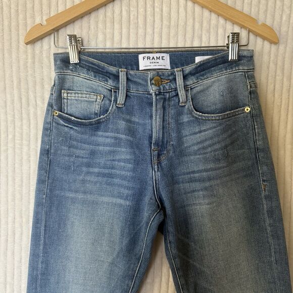 Frame Denim Le Boy Mid Rise Jeans in Levine Wash Womens Size 25 - Picture 10 of 14